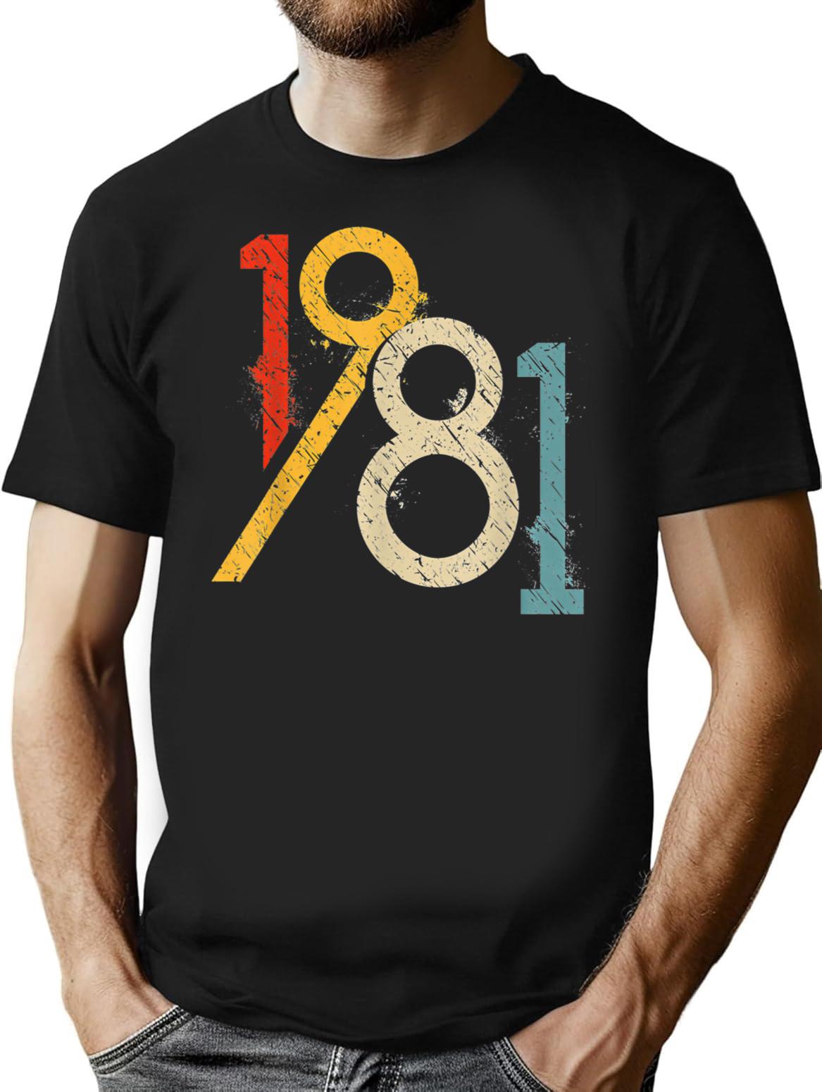 1981 Vintage 40Th Birthday Minimalist Graphic T-Shirt - Unisex Streetwear Tee - Black