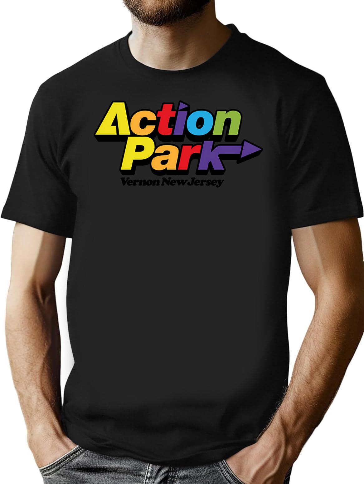 Action Park Vernon New Jersey Vintage Minimalist Graphic T-Shirt - Unisex Streetwear Tee - Black