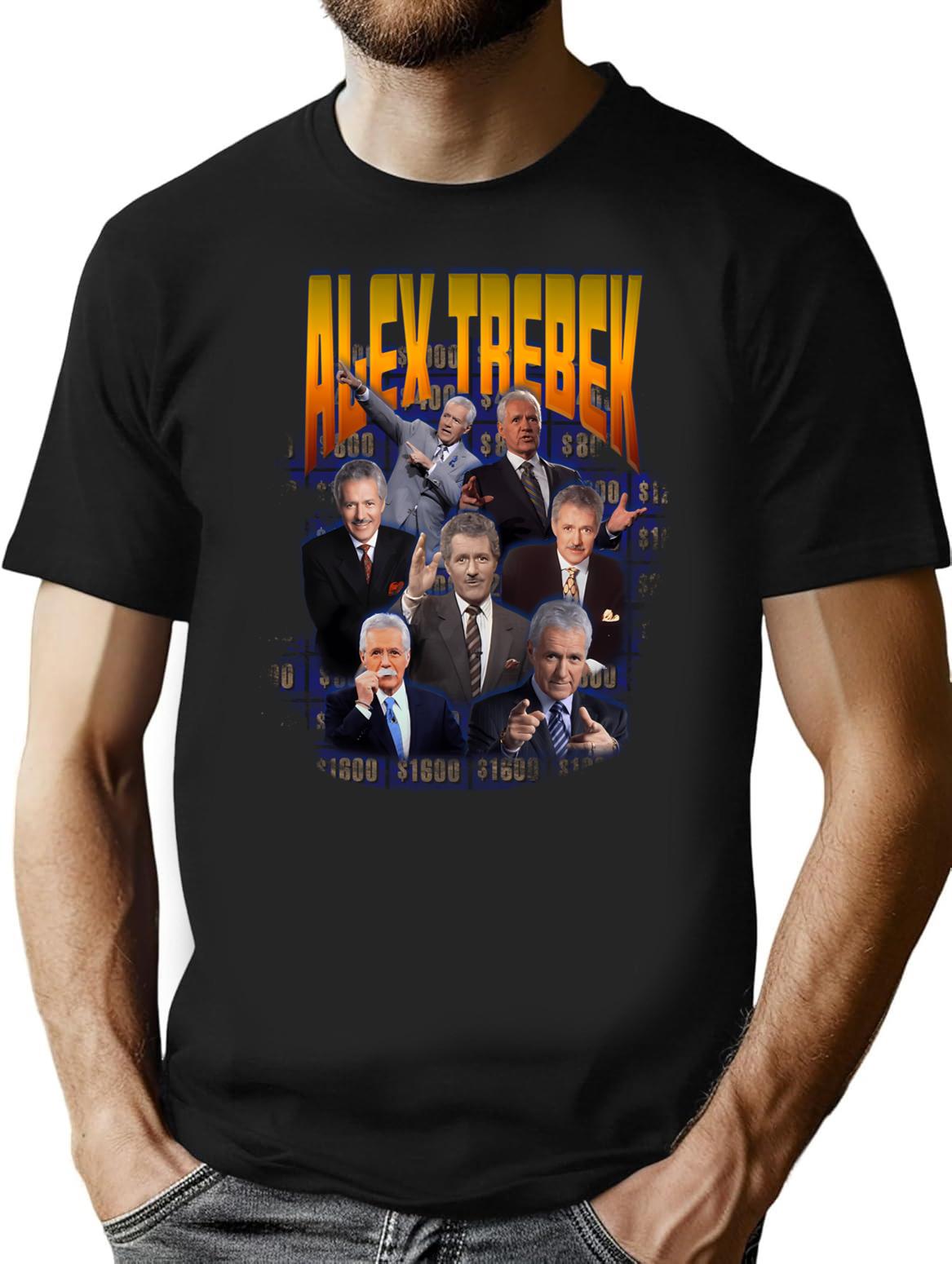 Alex Trebek Minimalist Graphic T-Shirt - Unisex Streetwear Tee - Black