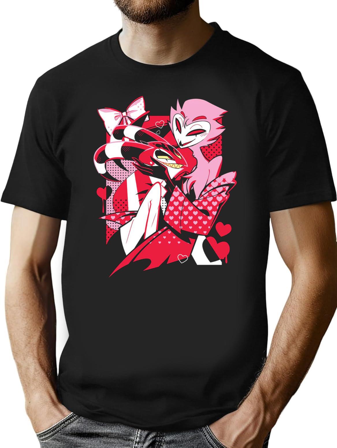 Blitzo x Stolas Helluva Boss Essential Premium Heavyweight Cotton T-Shirt - Black