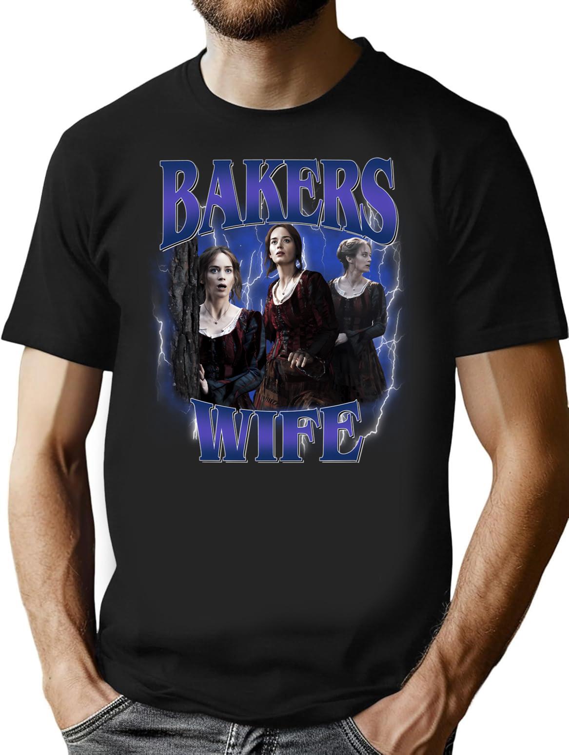 Bootleg Retro Vintage Baker'S Wife Bootleg Graphic T-Shirt - Black