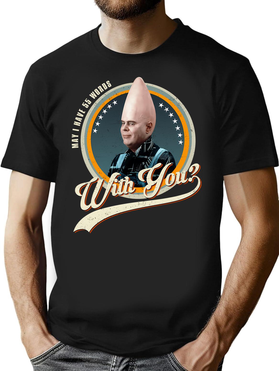 Coneheads Funny Beldar Conehead May I Have 55 Words With You Vintage Ribon Movie T-Shirt - Black