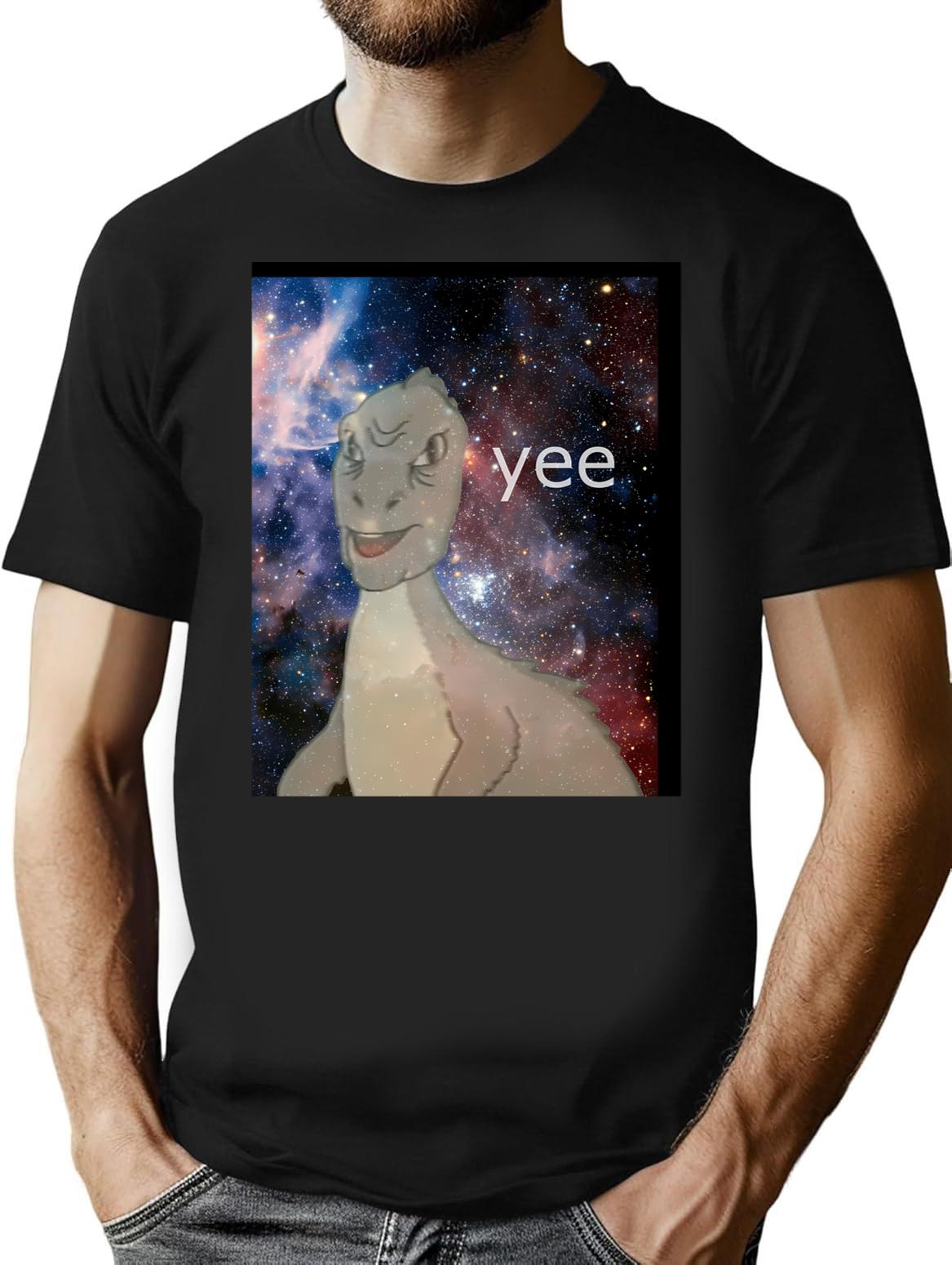 Cosmic Yee T-Shirt - Retro Graphic Tee for Men & Women - Black