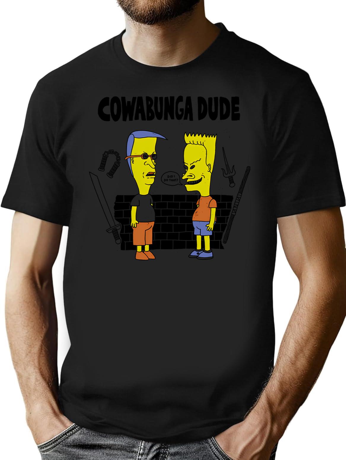 Cowabunga Dude Bootleg Graphic T-Shirt - Black