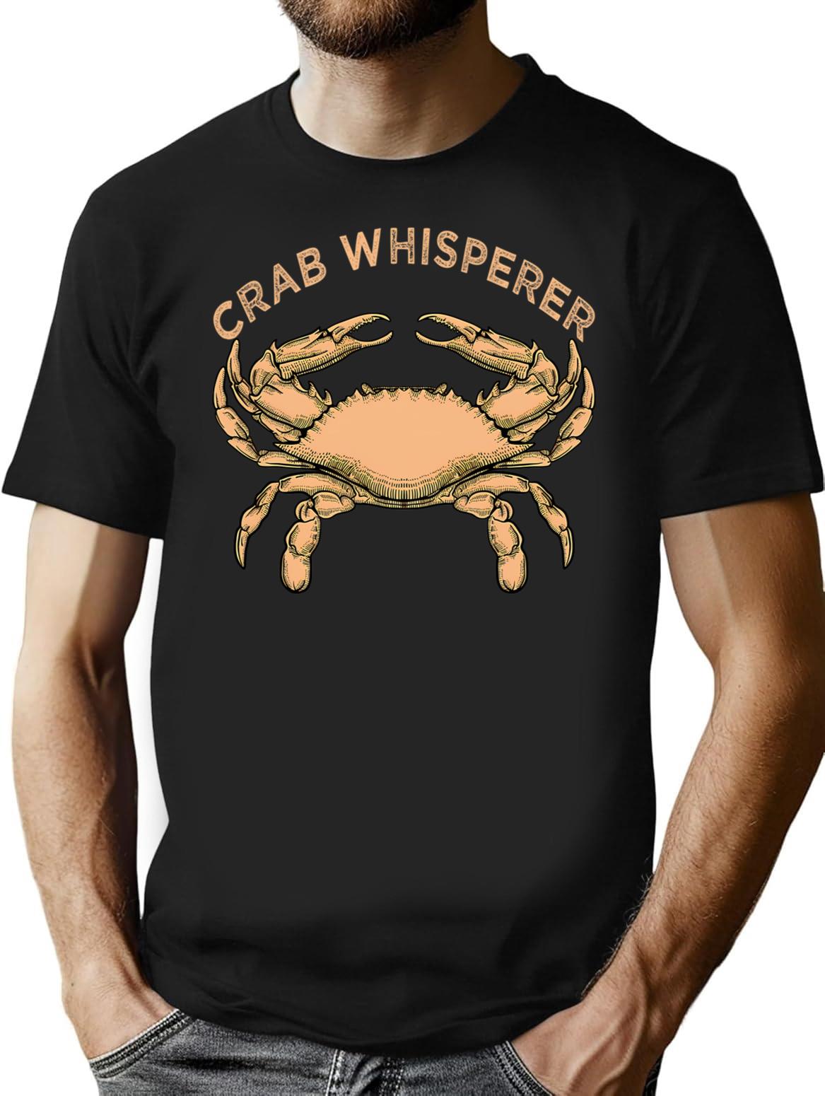 Crab Whisperer Vintage Crabbing Hunting Fishing Crabs T-Shirt - Black