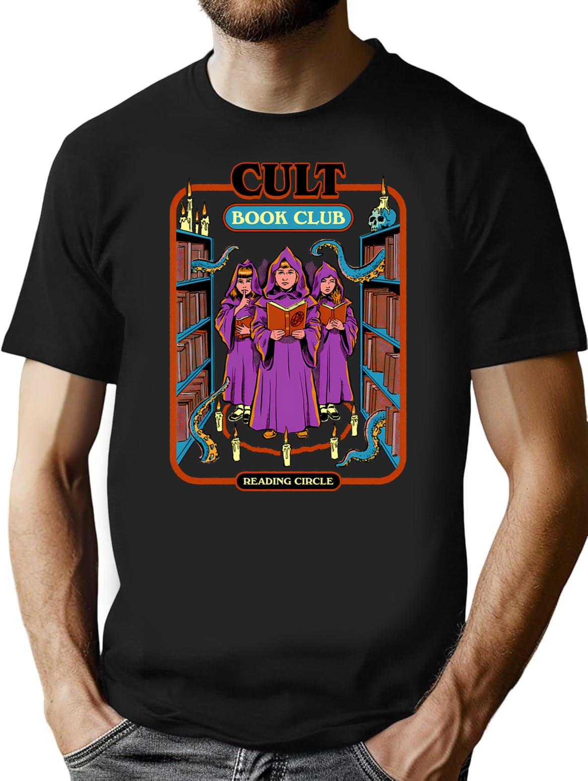 Cult Book Club T-Shirt - Retro Graphic Tee for Men & Women - Black
