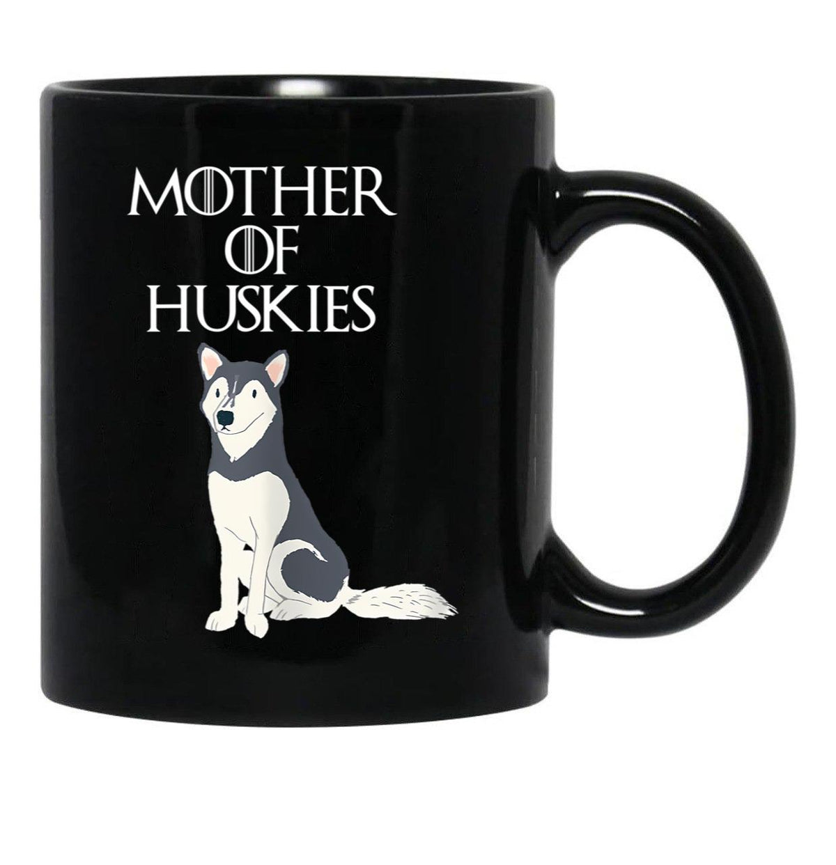 Cute Funny _ Unique Siberian Husky Dog Mom Black Coffee Mug, Gift Coffee Mug - Black