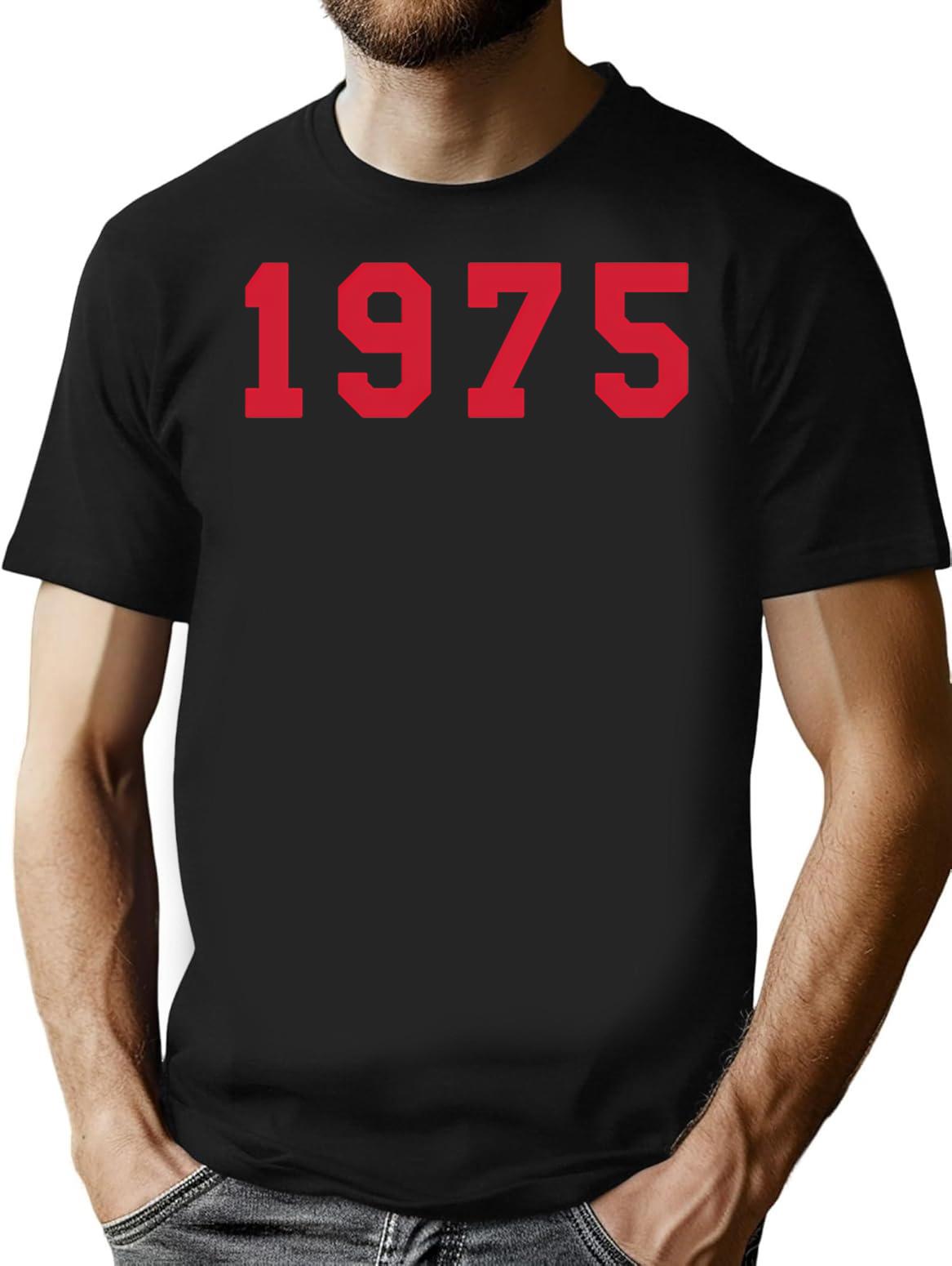 Date Of Birth 1975 - Born In 1975 - Vintage 1970s T-Shirt - Black