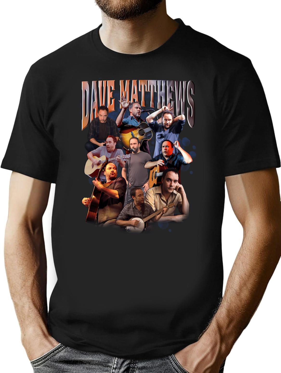 Dave Matthews T-Shirt - Retro Graphic Tee for Men & Women - Black