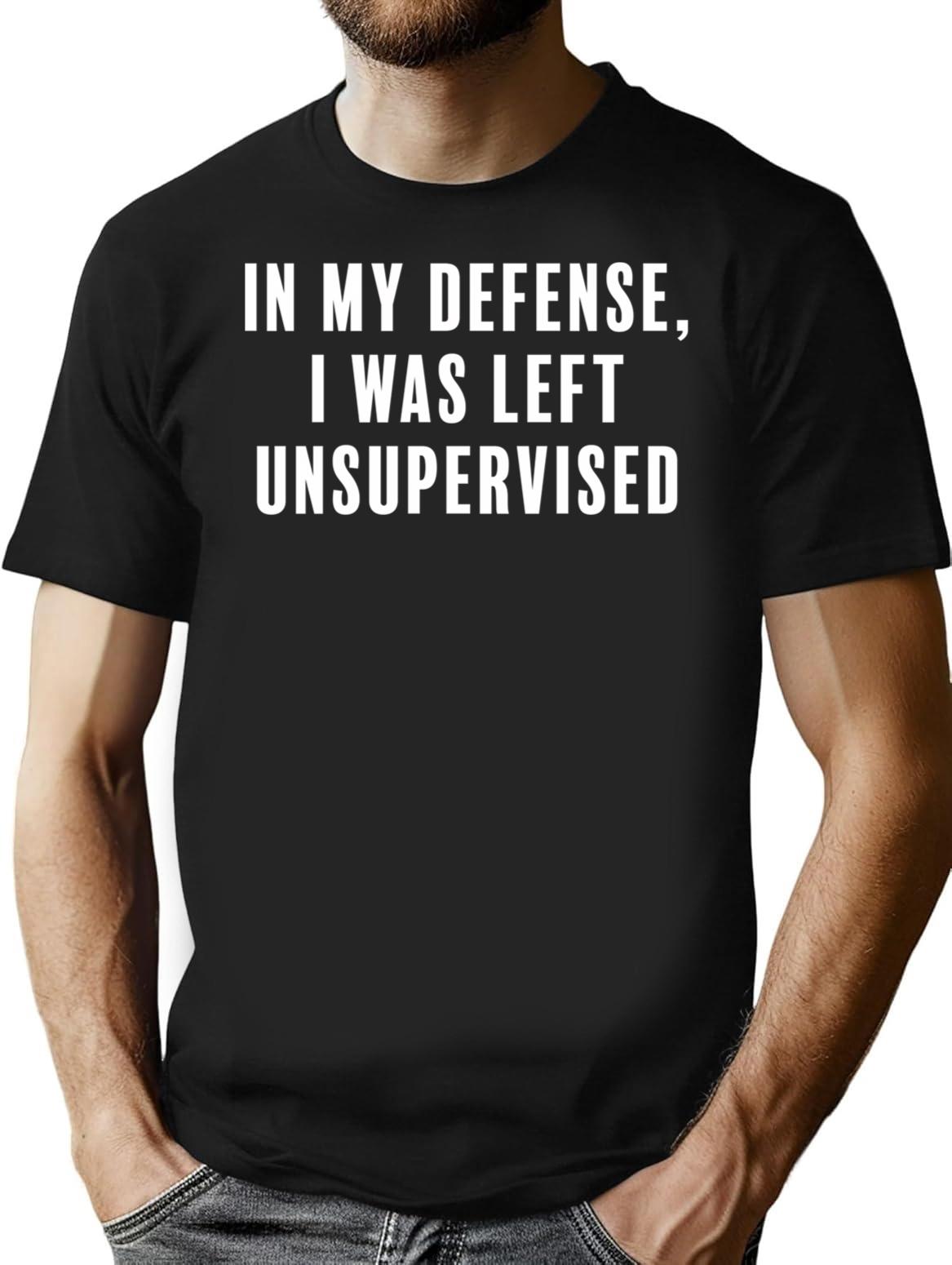 Don't Leave Me Unsupervised T-Shirt - Retro Graphic Tee for Men & Women - Black