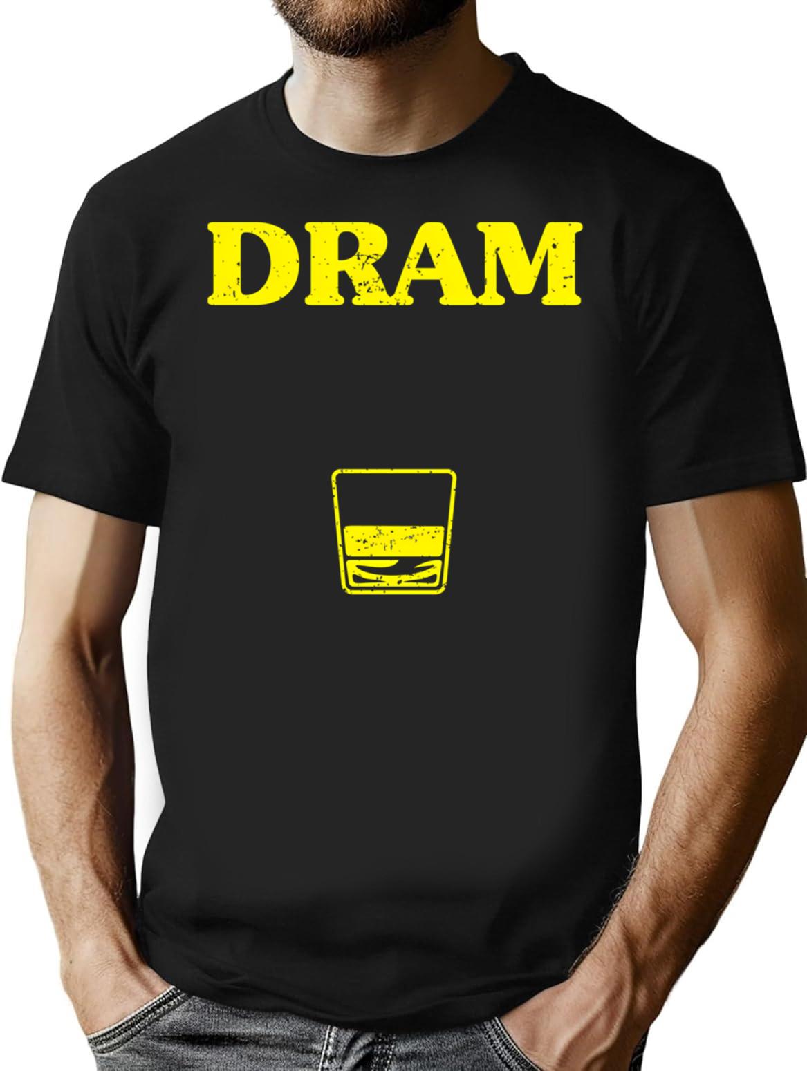 Dram T-Shirt - Retro Graphic Tee for Men & Women - Black