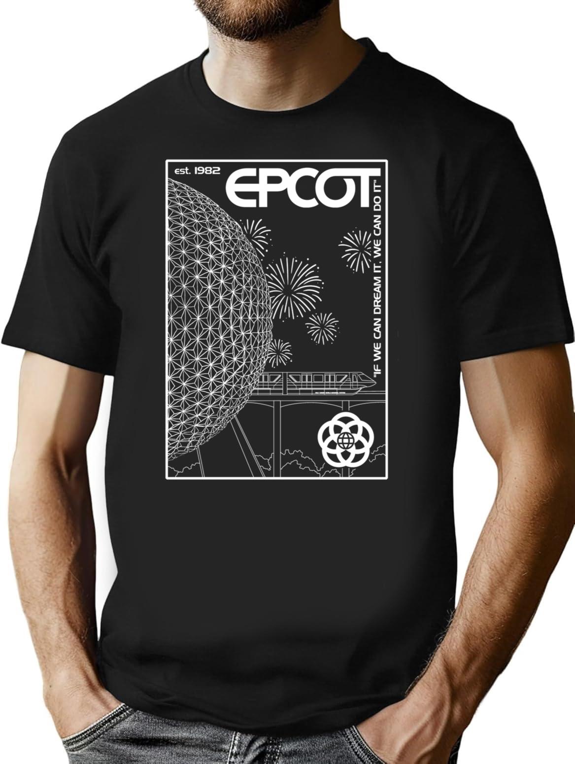 Epcot Center. Premium Heavyweight Cotton T-Shirt - Black