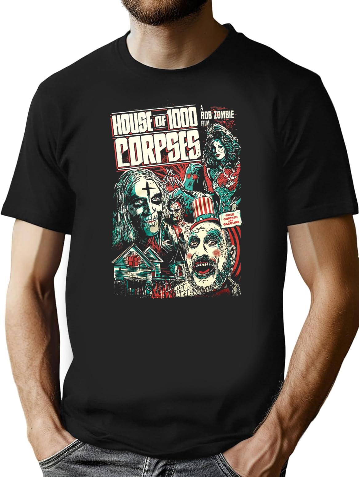 House of 1000 Corpses Fried Chicken and Gasoline Premium Heavyweight Cotton T-Shirt - Black