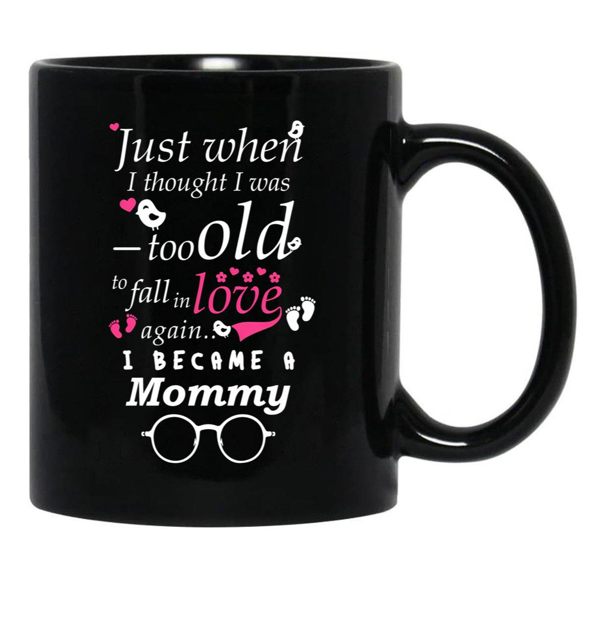 I Became Mommy Grandma Grandmother Black Gift Coffee Mug - Black