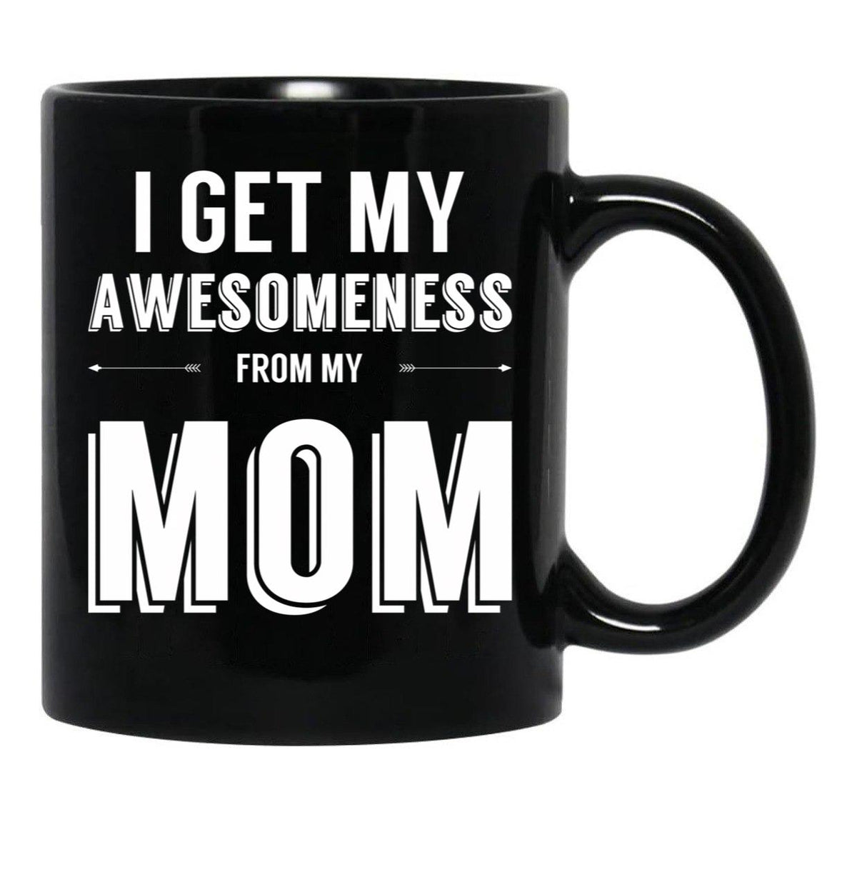 I Get My Awesomeness From My Mom Black Coffee Mug, Gift Coffee Mug - Black