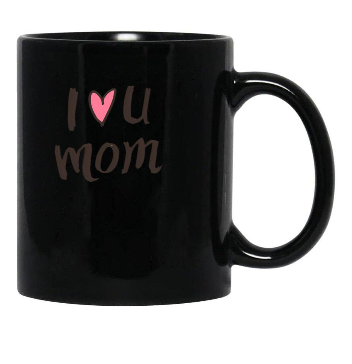 I Love Mom Black Gift Coffee Mug - Black