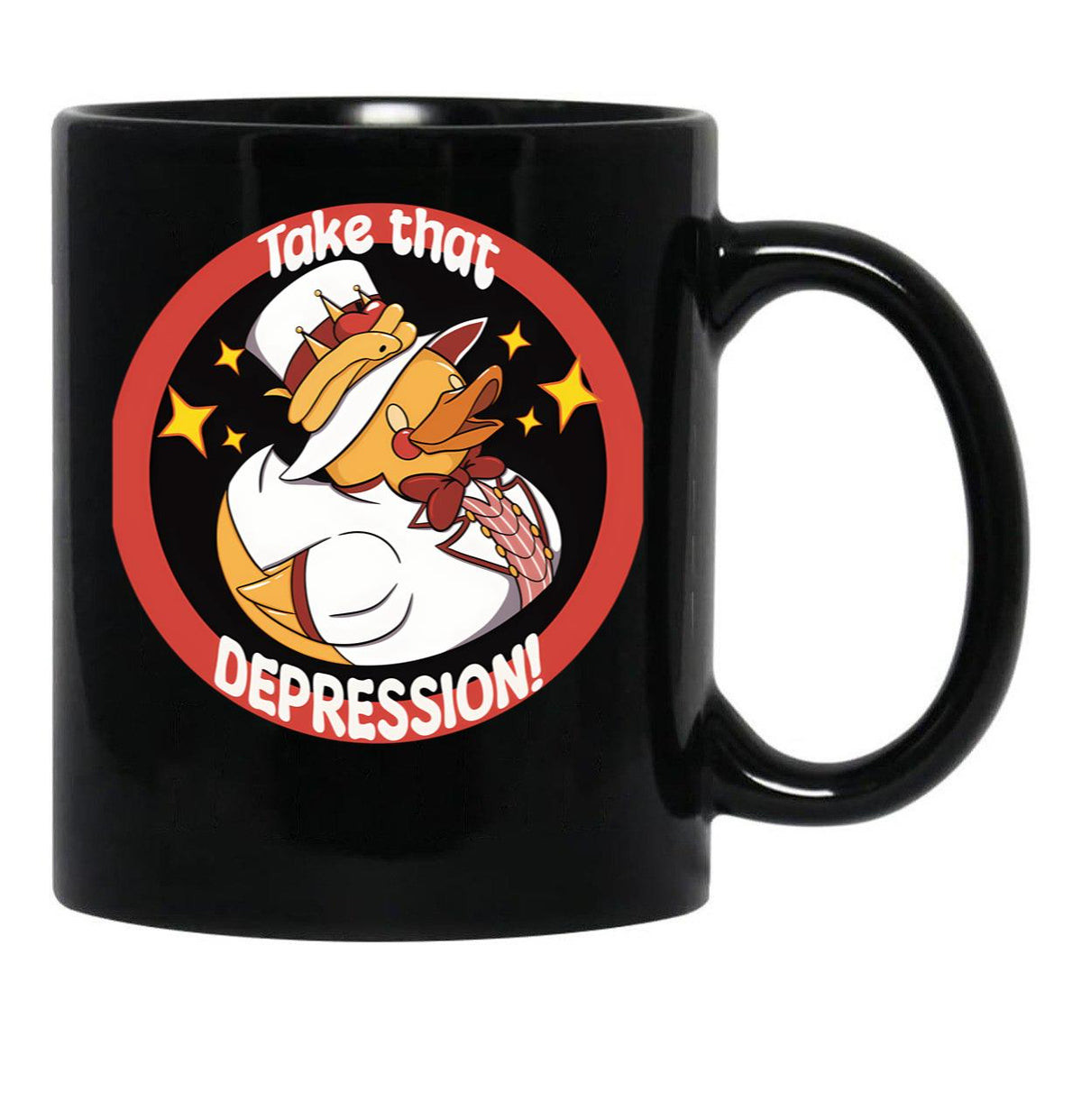 Lucifer Rubber Ducky Black Coffee Mug, Gift Coffee Mug - Black