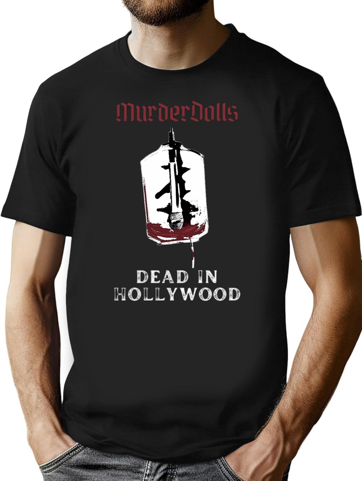 Murderdolls Dead In Hollywood T-Shirt for Men & Women, T-Shirts Graphic Tee - Black