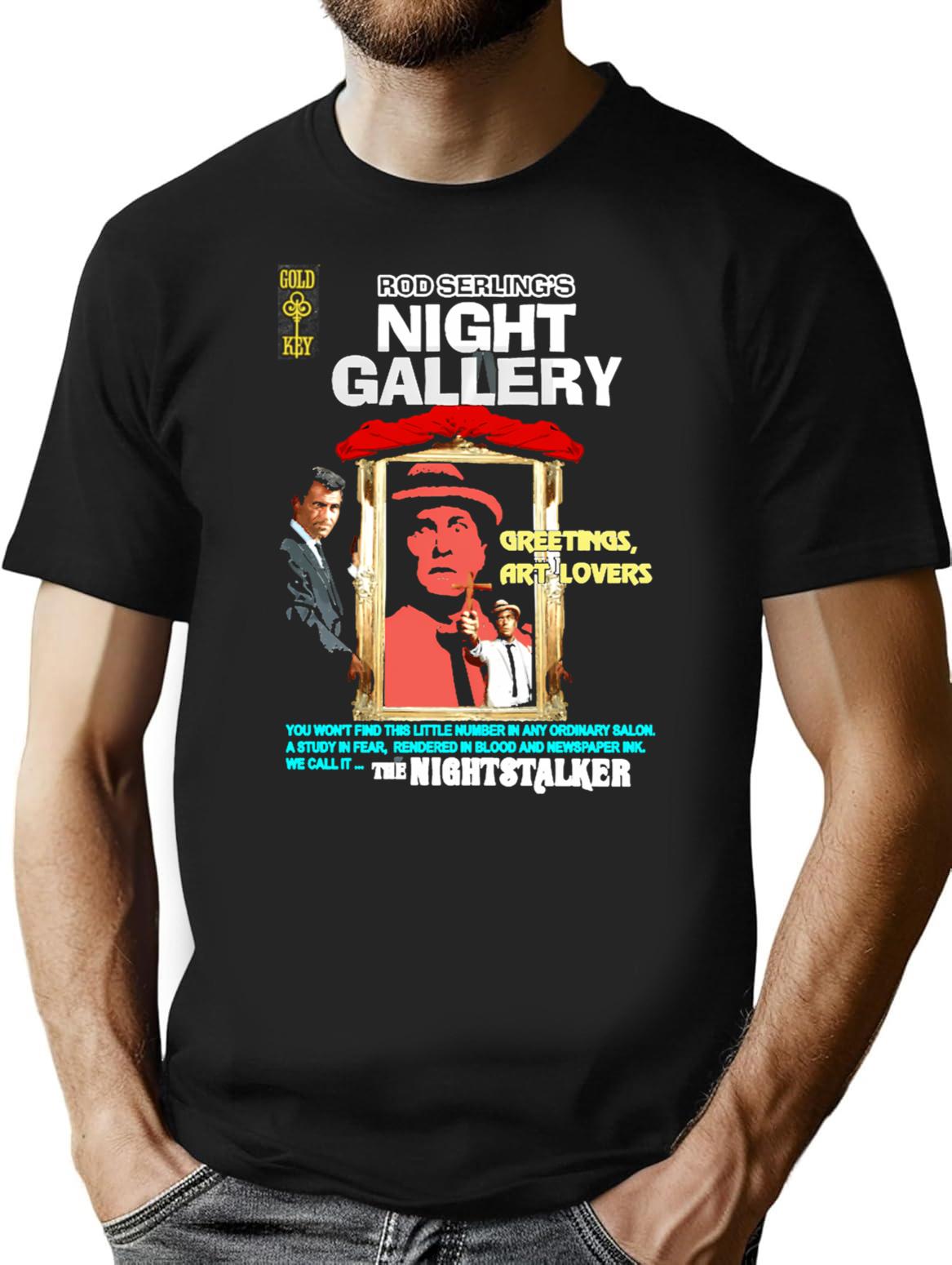 Night Gallery Meets The Night Stalker T-Shirt for Men & Women, T-Shirts Graphic Tee - Black
