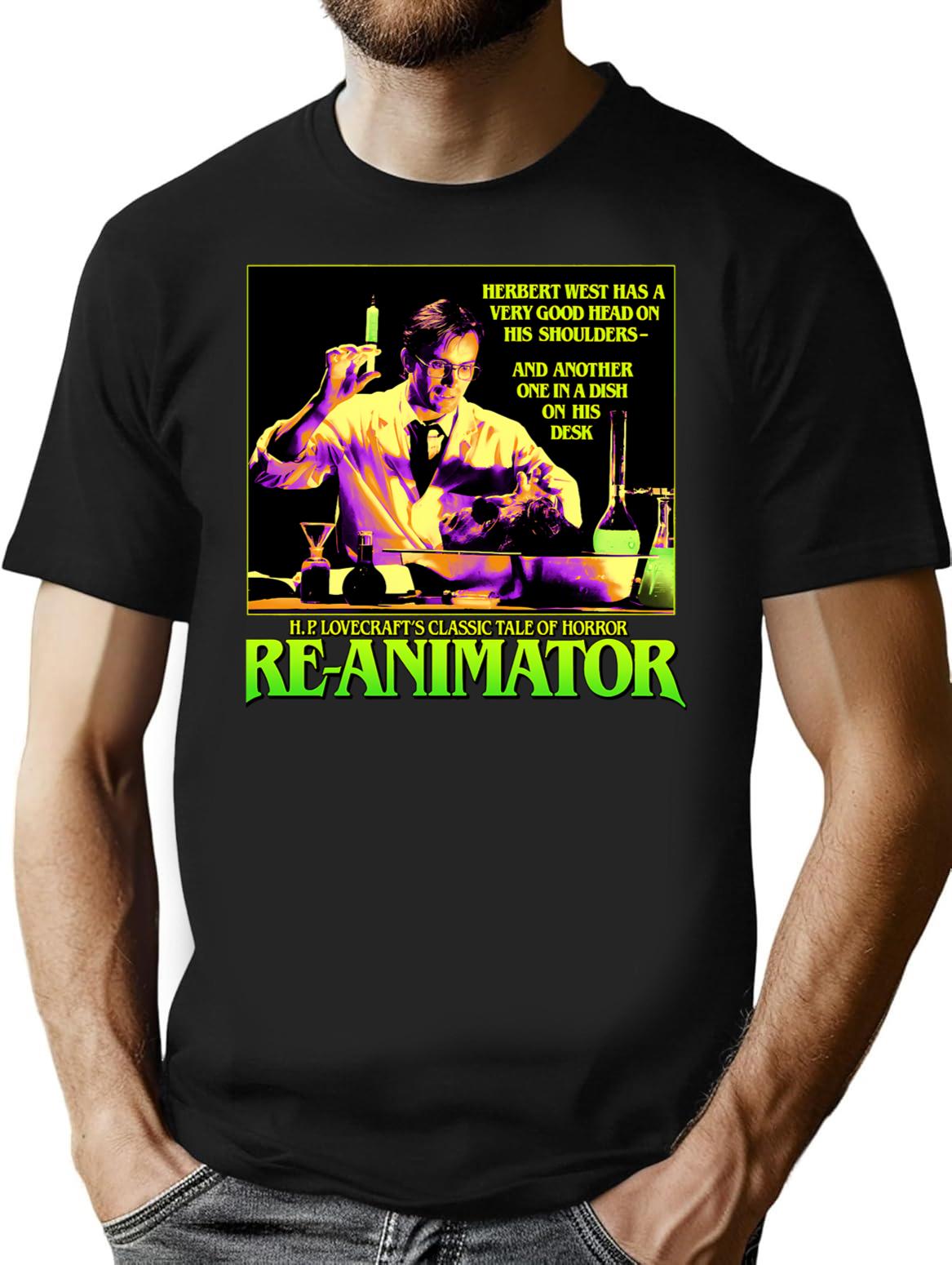 Reanimator T-Shirt for Men & Women, T-Shirts Graphic Tee - Black