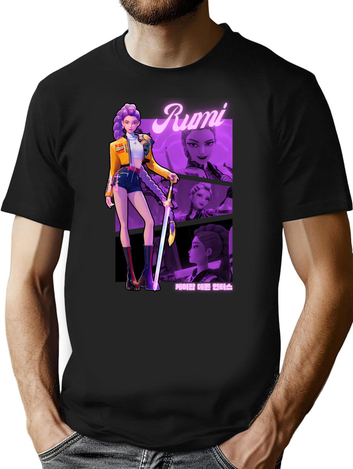 Rumi - K-Pop Demon Hunters T-Shirt for Men & Women, T-Shirts Graphic Tee - Black