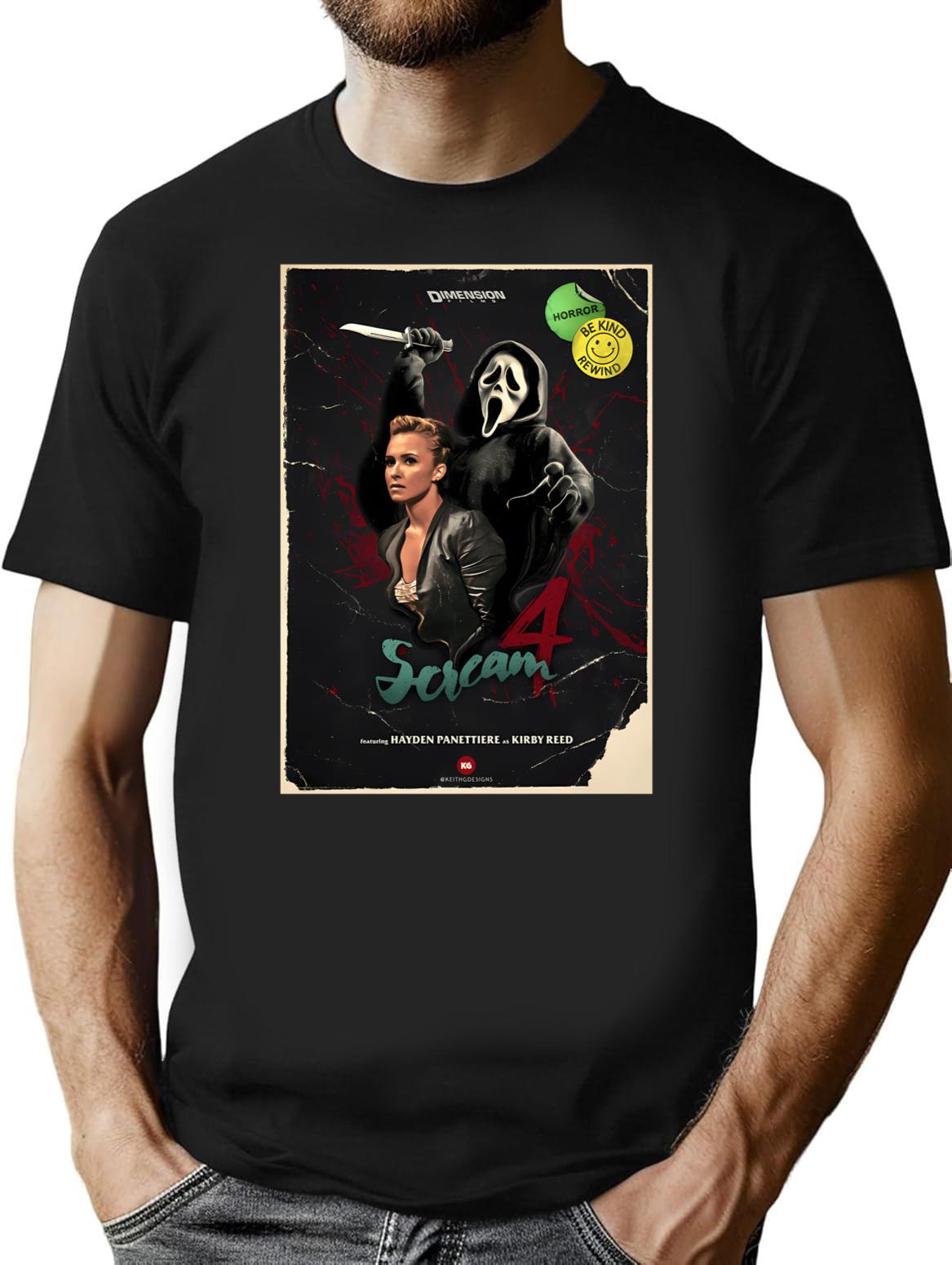 Scream 4 - Vhs Style T-Shirt for Men & Women, T-Shirts Graphic Tee - Black