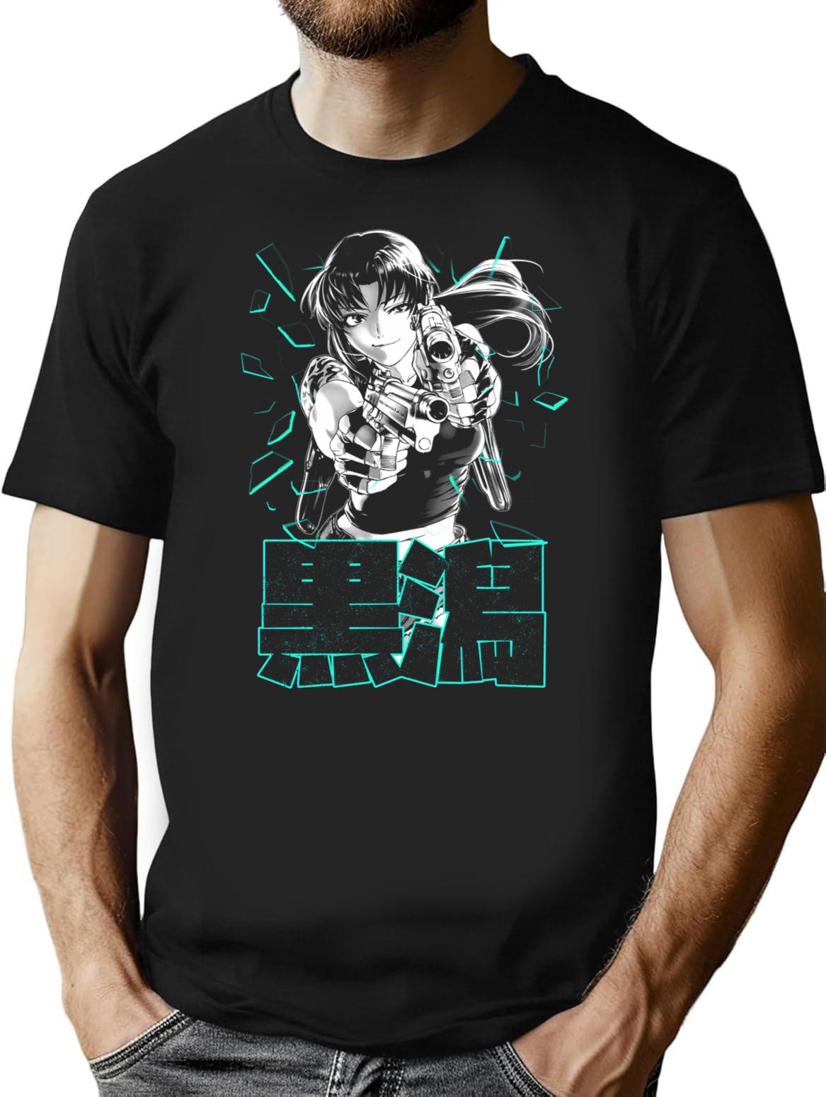 Shattered Revy (White) T-Shirt for Men & Women, T-Shirts Graphic Tee - Black