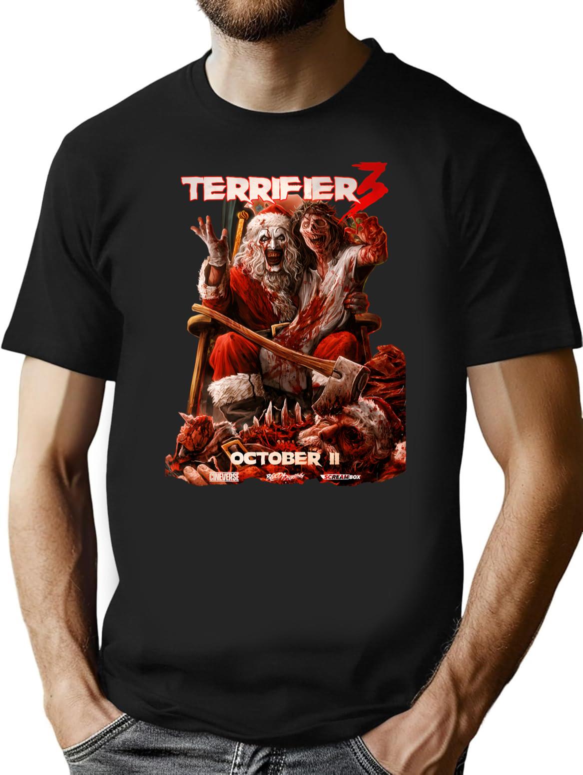 Terrifier 3 Vintage T-Shirt for Men & Women, T-Shirts Graphic Tee - Black