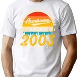 18Th Birthday 18 Years Born In 2003 January Minimalist Graphic T-Shirt - Unisex Streetwear Tee - White