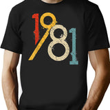 1981 Vintage 40Th Birthday Minimalist Graphic T-Shirt - Unisex Streetwear Tee - Black