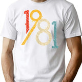 1981 Vintage 40Th Birthday Minimalist Graphic T-Shirt - Unisex Streetwear Tee - White