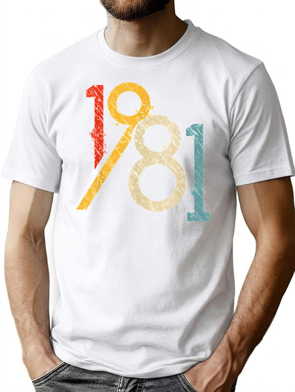 1981 Vintage 40Th Birthday Minimalist Graphic T-Shirt - Unisex Streetwear Tee - White