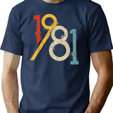 1981 Vintage 40Th Birthday Minimalist Graphic T-Shirt - Unisex Streetwear Tee - Navy