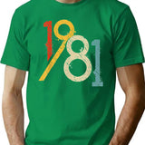 1981 Vintage 40Th Birthday Minimalist Graphic T-Shirt - Unisex Streetwear Tee - Green