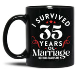 35Th Wedding Anniversary 35 Years Of Marriage Couples Black Coffee Mug, Gift Coffee Mug