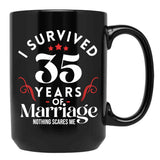 35Th Wedding Anniversary 35 Years Of Marriage Couples Black Coffee Mug, Gift Coffee Mug - Black