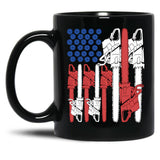 4Th Of July Arborist Shirt Men Tree Climber Dad Chainsaw Black Coffee Mug, Gift Coffee Mug