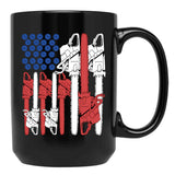 4Th Of July Arborist Shirt Men Tree Climber Dad Chainsaw Black Coffee Mug, Gift Coffee Mug - Black