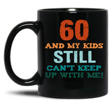 60Th Birthday For Parents Black Coffee Mug, Gift Coffee Mug