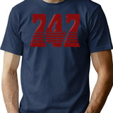747 Bootleg Tapes Gear V5 Retro Red Bootleg Graphic T-Shirt - Navy