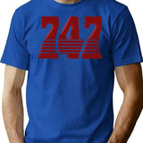 747 Bootleg Tapes Gear V5 Retro Red Bootleg Graphic T-Shirt - Blue