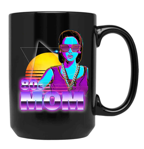 80S Mom Black Coffee Mug, Gift Coffee Mug - Black