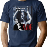 80S Sade On Black Bootleg Graphic T-Shirt - Navy
