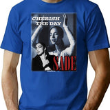 80S Sade On Black Bootleg Graphic T-Shirt - Blue