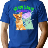 90 Bootleg Corgie Funny Retro Style Bootleg Graphic T-Shirt - Blue