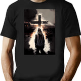 A Journey Of Faith A Bootleg Album Cover With A Cross A Man And A Train Bootleg Graphic T-Shirt - Black
