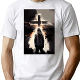 A Journey Of Faith A Bootleg Album Cover With A Cross A Man And A Train Bootleg Graphic T-Shirt - White