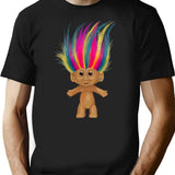 A Silly Troll Doll Minimalist Graphic T-Shirt - Unisex Streetwear Tee - Black
