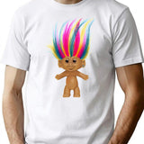 A Silly Troll Doll Minimalist Graphic T-Shirt - Unisex Streetwear Tee - White