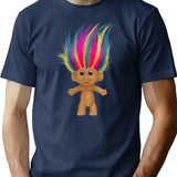 A Silly Troll Doll Minimalist Graphic T-Shirt - Unisex Streetwear Tee - Navy